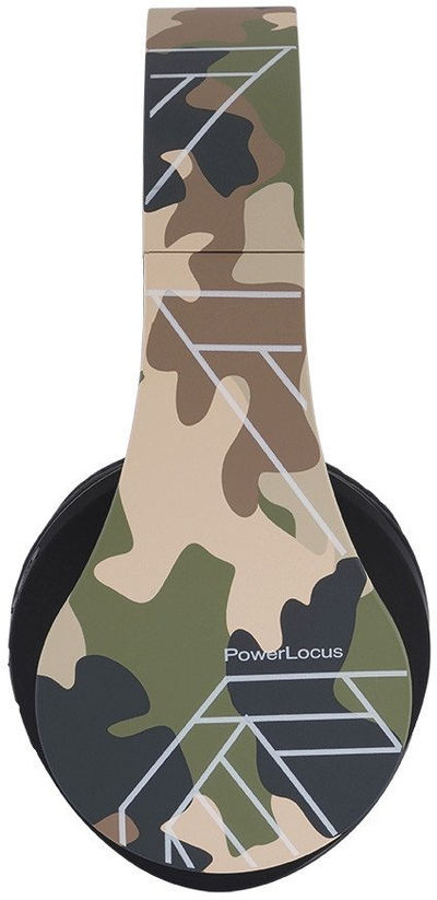 Безжични слушалки PowerLocus P2 Kids, контрола на јачина 85 dB, микро SD, камуфлажа