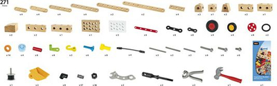 Lodër konstruktore BRIO Builder Creative Set, 271 copë, për kalamaj 3+, me shumë ngjyra
