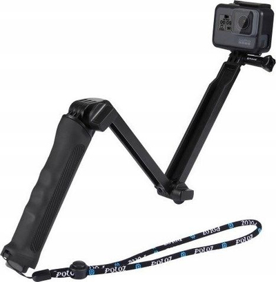 Monopod dorezë 3 në 1 Puluz Three Arm Grip, për GoPro SJCAM Xiaomi, plastik, i zi