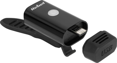 Dritë e përparme biçiklete Rebel, e rikarikueshme, 2 LED, IPX4, e zezë