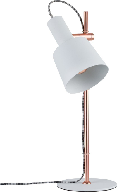 Lampë tavoline Paulmann Neordic Haldar, E14, 20W, e bardhë bakër matte