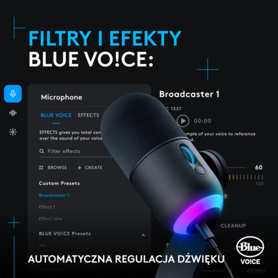 Mikrofon Logitech G Yeti GX, i zi