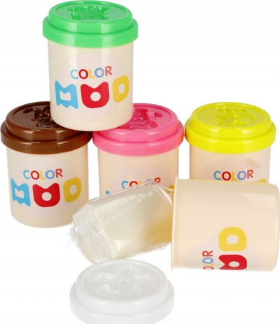 Set plasteline JiaPeiLe Color Mud, 5 ngjyra, me aksesorë, shumëngjyrësh