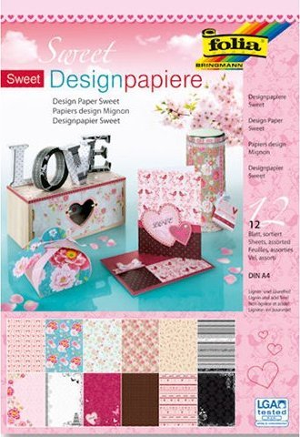 Bllok letra dekorative Folia Sweet, A4, 165 g, 12 fletë, shumëngjyrëshe