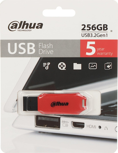 USB flash Dahua U176, 256GB, USB 3.2 Gen1, e kuqe
