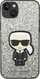 Këllëf telefoni Karl Lagerfeld Glitter Flakes Ikonik për iPhone 14 Plus 6.7", hardcase, argjendtë