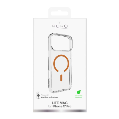 Kapak telefoni Puro Protective Case iPhone 17 Pro, TPU, transparent portokalli