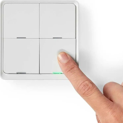 Çelës muri smart ZigBee Tuya, 4 butona, pa tela, i bardhë