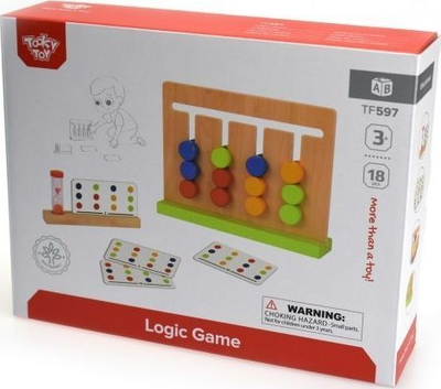 Lojë druri logjike Tookyland Wooden Slide Puzzle Board, 18 copa, 22 x 17 x 5 cm, shumengjyrëshe