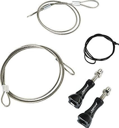 Set kabllo sigurie për kamera Mantona Safety Line, çelik inoksi 40cm dhe 100cm, e zezë me argjend