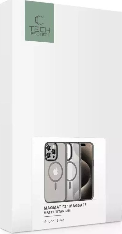 Këllëf telefoni Tech-Protect MagMat 2 për iPhone 15 Pro, MagSafe, i tejdukshëm, titanium mat