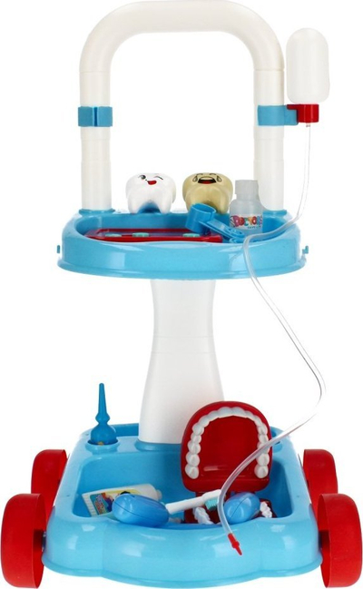 Lodër set dentisti MEGA CREATIVE 459494, 27 pjesë, karrocë, blu