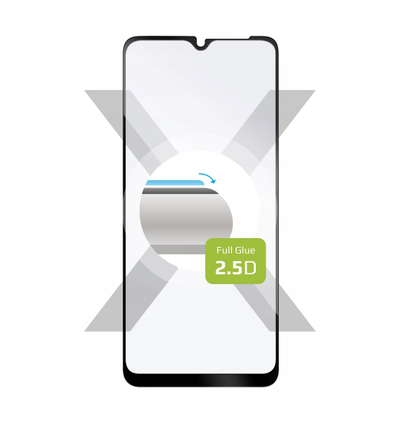 Stakllo mbrojtës FIXED FullGlue-Cover, për Samsung Galaxy A12, 2.5D, i zi