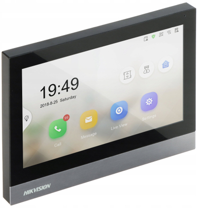 Panel i brendshëm IP Hikvision DS-KH8380-TE1, ekran 7", me prekje, i bardhë