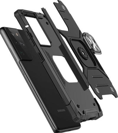 Mbrojtëse telefoni Wozinsky Ring Armor, Samsung Galaxy S22 Ultra, hibride, e zezë