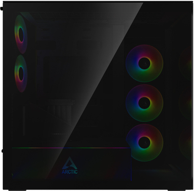 Kuti PC Arctic Xtender VG, mid tower, panel xhami i temperum, A RGB, montim vertikal GPU, e zezë
