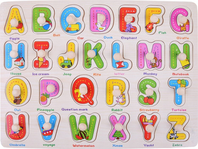 Puzzle druri ZA4751, alfabet anglisht, 26 shkronja, shumëngjyrësh
