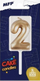 Qiri ditëlindje Golden Balloon Number 2, formë numri, i artë