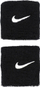 Byzylyk sportiv për kyc Nike Swoosh, set 2 copë, 6.5 cm, i zi