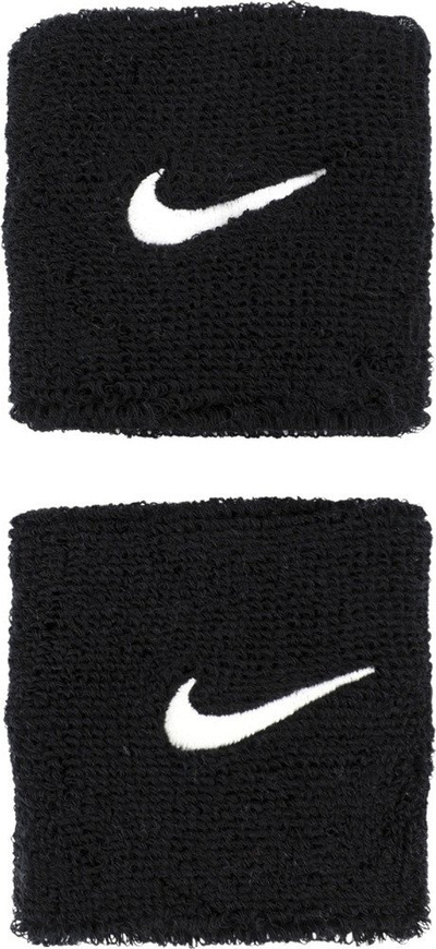 Byzylyk sportiv për kyc Nike Swoosh, set 2 copë, 6.5 cm, i zi