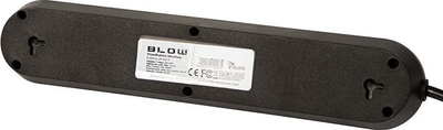 Paraloidhje rryme Blow PS-530, 5 priza, 3x USB, 3m, e zezë