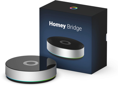 Qendër smart për shpi Athom Homey Bridge, WiFi Bluetooth Zigbee Z‑Wave, ngjyrë argjendtë