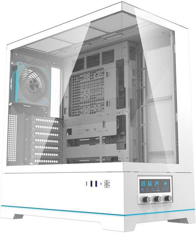 Kasa PC DarkFlash DY451, ATX, kontroll i ventilatorëve, e bardhë
