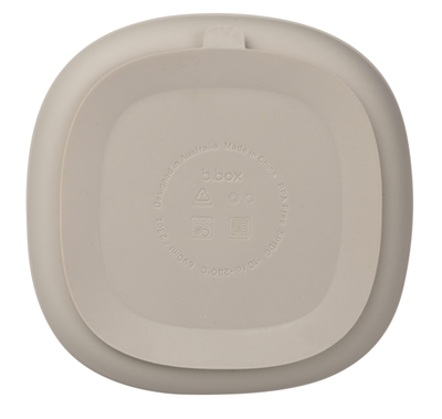 Pjatë silikoni për fëmijë b.box Silicone Plate, me kapak, me ndarje, jeshile sage