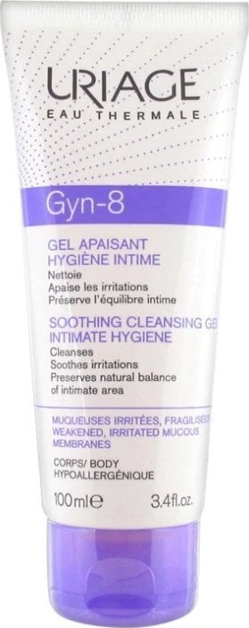 Интимен гел Uriage Gyn 8, смирувачки, нежно чистење, 100 ml