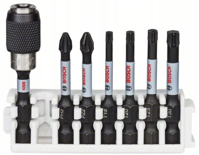 Set bitash Bosch Impact Control, 7 copa, 1/4", shumëngjyrësh