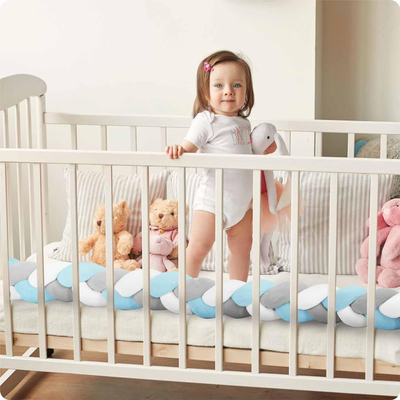Заштитник за креветче Ricokids, 3m, антиалергиски памук, сина
