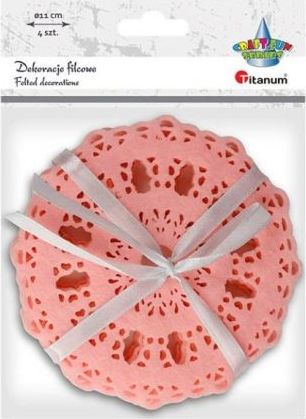 Shtresë dekoruese për tavolinë Titanum Felt, rozë, 4 copë