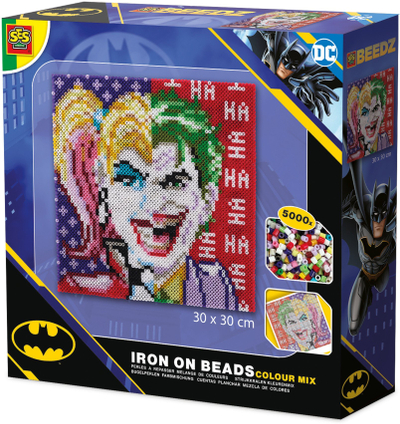 Set rruaza për hekurosje SES Creative DC Batman Joker dhe Harley Quinn, 5000 rruaza, shumëngjyrëshe