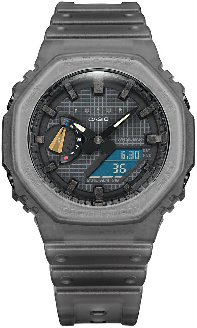 Orë dore për meshkuj Casio GA-2100FT-8A, e hirtë