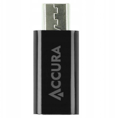 Adapter USB Accura USB C në Micro USB 2.0, F në M, i zi