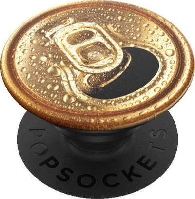 Kapëse telefoni PopSockets PopGrip Soda Can, mbajtëse e butë e lëvizshme, me kapak doze, ngjyrë e artë