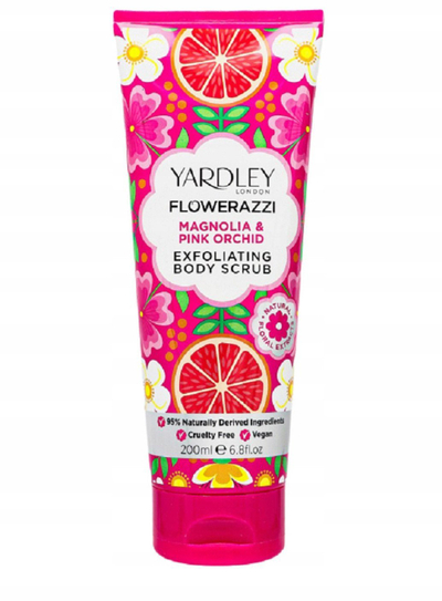 Skrab trupi Yardley Flowerazzi Magnolia Pink Orchid, 200ml