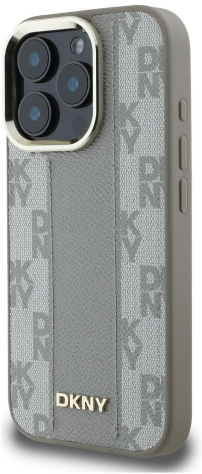 Истом телефонот DKNY со шари во шаховска шара MagSafe, за iPhone 16 Pro, TPU, еко-кожа