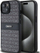 Kapak telefoni DKNY PU Leather Repeat Pattern Tonal Stripe, për iPhone 15, back cover, i zi