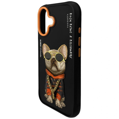 Mbulesë telefoni Nimmy GLASSES COOL DOG për iPhone 17, mbrojtëse mrapa, e zezë