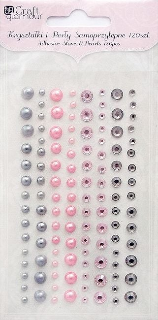 Set kristalesh dhe perlash vetëngjitëse DP Craft Modern Chic, 120 copë, transparent