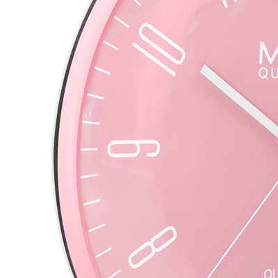 Orë muri MPM Quality Designer Plastic Clock E01.4457.23, rozë