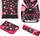 Set çante shkolle Herlitz UltraLight Plus Cats &amp; Dots, ergonomike, me penar me të gjitha, rozë e zezë