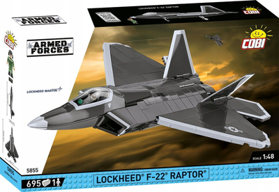 Set blloqesh COBI Lockheed F-22 Raptor 5855, 695 copa, shkalla 1:48, shumëngjyrësh