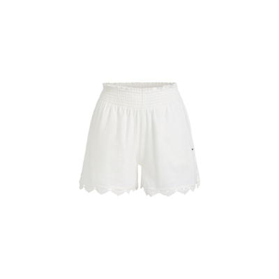 Shorta ONeill Essentials Ava Smocked, pambuk, e bardhë