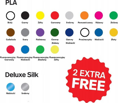 Filament PLA për stilolaps 3D Polaroid, 22 ngjyra, mbi 100 metra, shumëngjyrësh