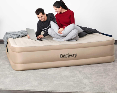 Dyshek ajri Bestway Queen Size, me pompë elektrike mrena, bezhë