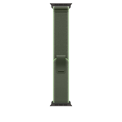 Apple Watch 49mm Loop, Green/Neon Trail Loop, S/M, Black Titanium Finish