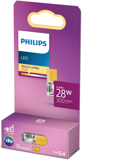 Llambë LED Philips G4 Burner, 2.4W, 300lm 2700K, e bardhë e ngrohtë