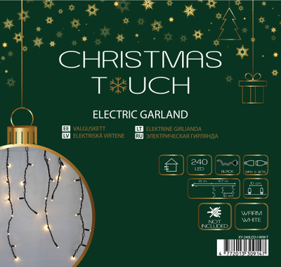 Drita dekorative Christmas Touch, 240 LED, 4.7m, dritë e ngrohtë, kabllo i zi